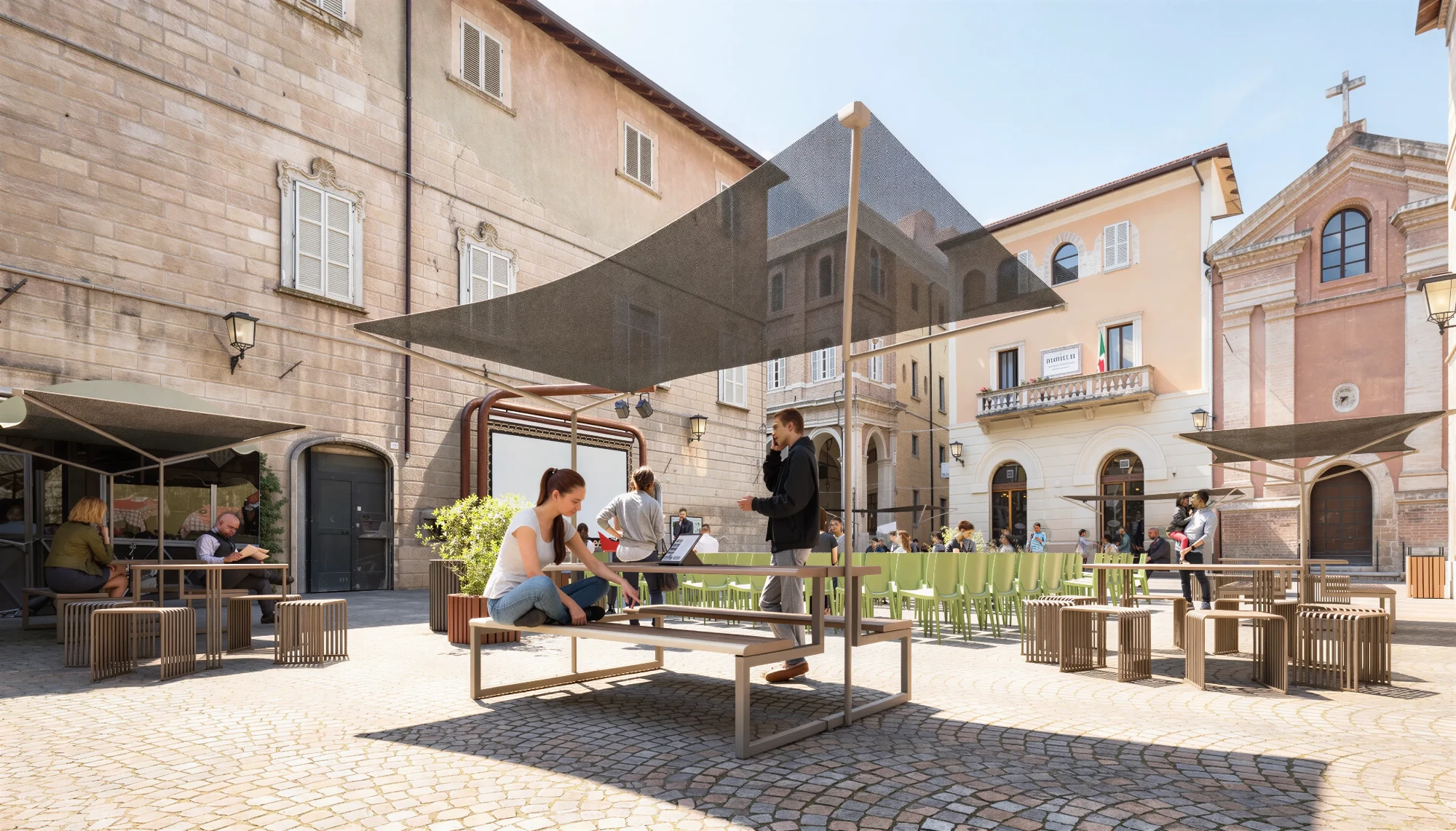 <br>piazza Ginevri, Pergola
