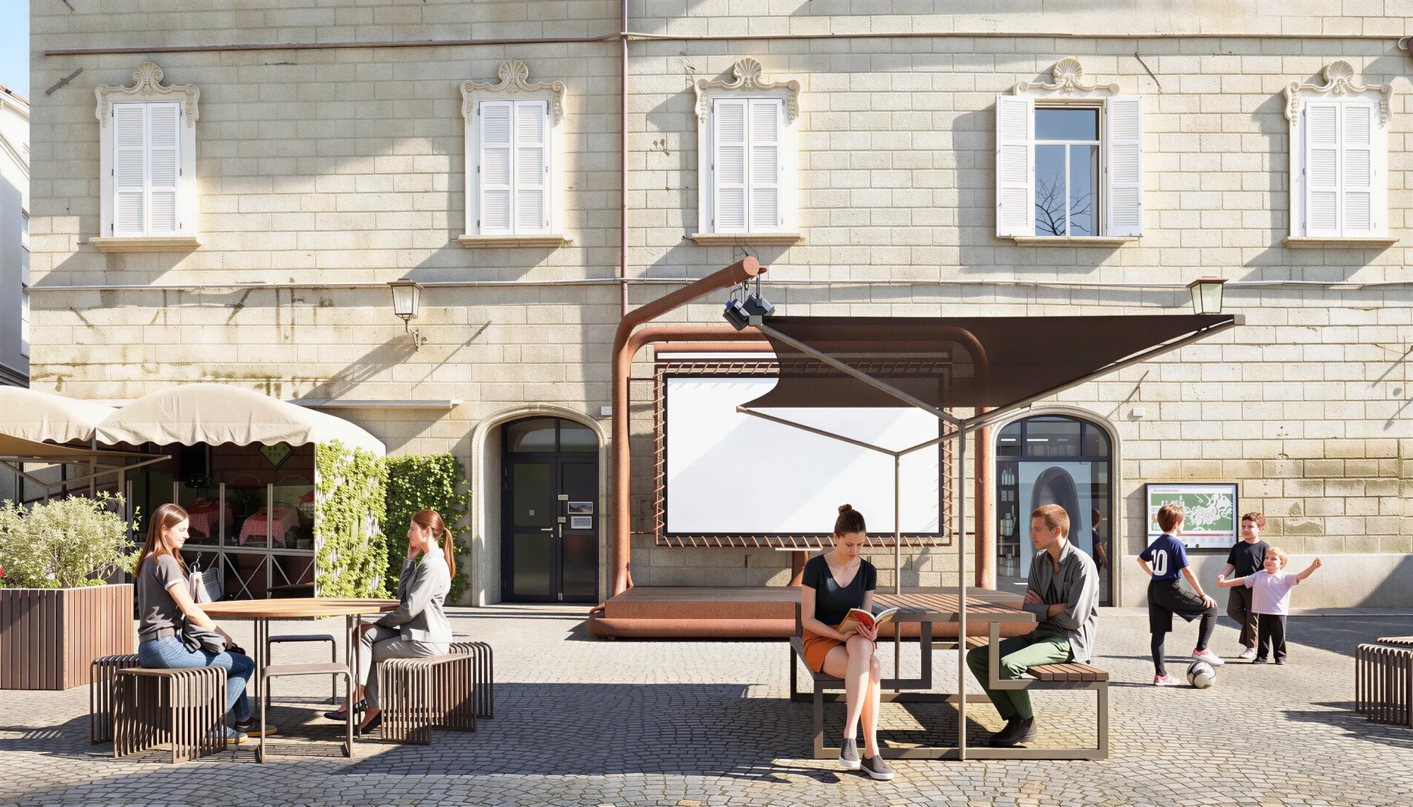 <br>piazza Ginevri, Pergola